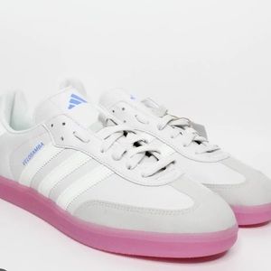 Adidas velosamba vegan white and pink cycling shoes